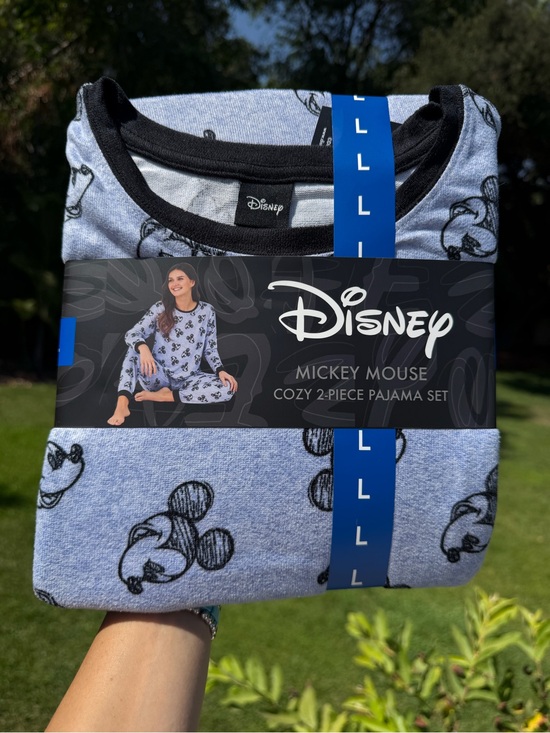 Disney Other - Disney Mickey Mouse Light Blue & Black Cozy 2-Piece Pajama Set - L